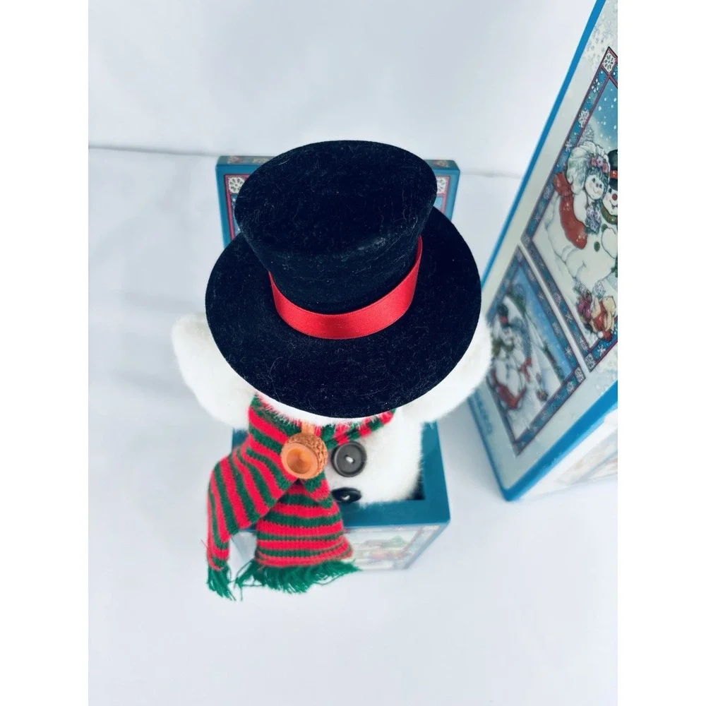 Vintage Enesco Frosty The Snowman Musical Jack-In-The-Box Christmas - Working